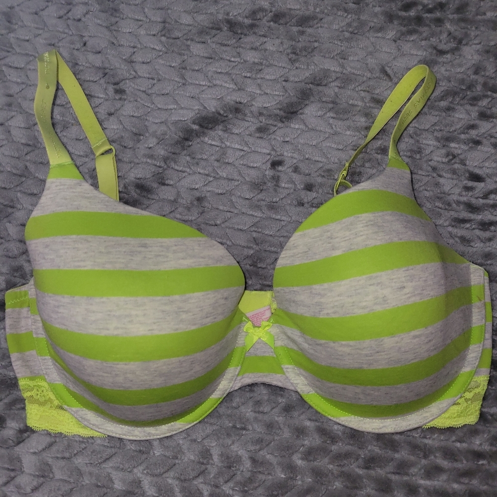 VS Pink lime and grey bra